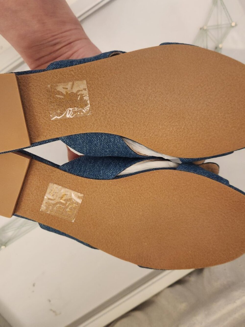 Jack Rogers "Tilly" criss-cross Denim bow slides. NIB. Size 6.5 - Picture 8 of 10